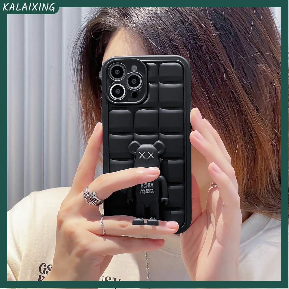 Ốp Điện Thoại Dẻo Họa Tiết Hoạt Hình Kaws Kèm Giá Đỡ Cho iPhone 13 Pro Max 12Pro Max 11 ProMax Xs Max Xr X Xs