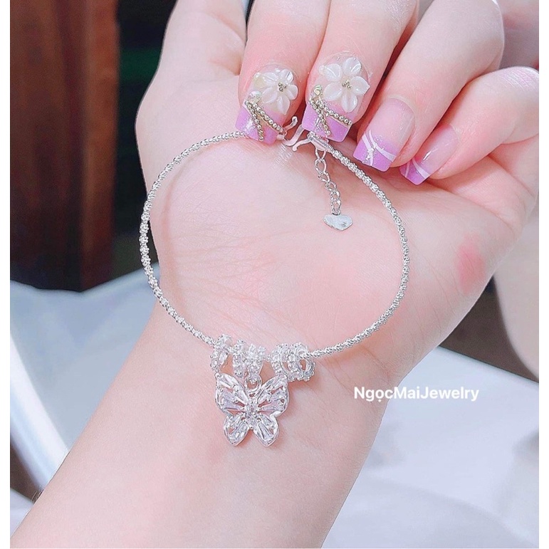 Vòng tay mix charm bạc 9 mẫu xinh xắn sang xịn Ngọc Mai Jewelry thời trang độc đáo