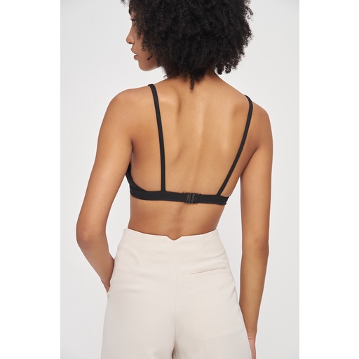Áo bra thời trang dây mảnh, là min - PLEATED BRA - BLACK &amp; BROWN