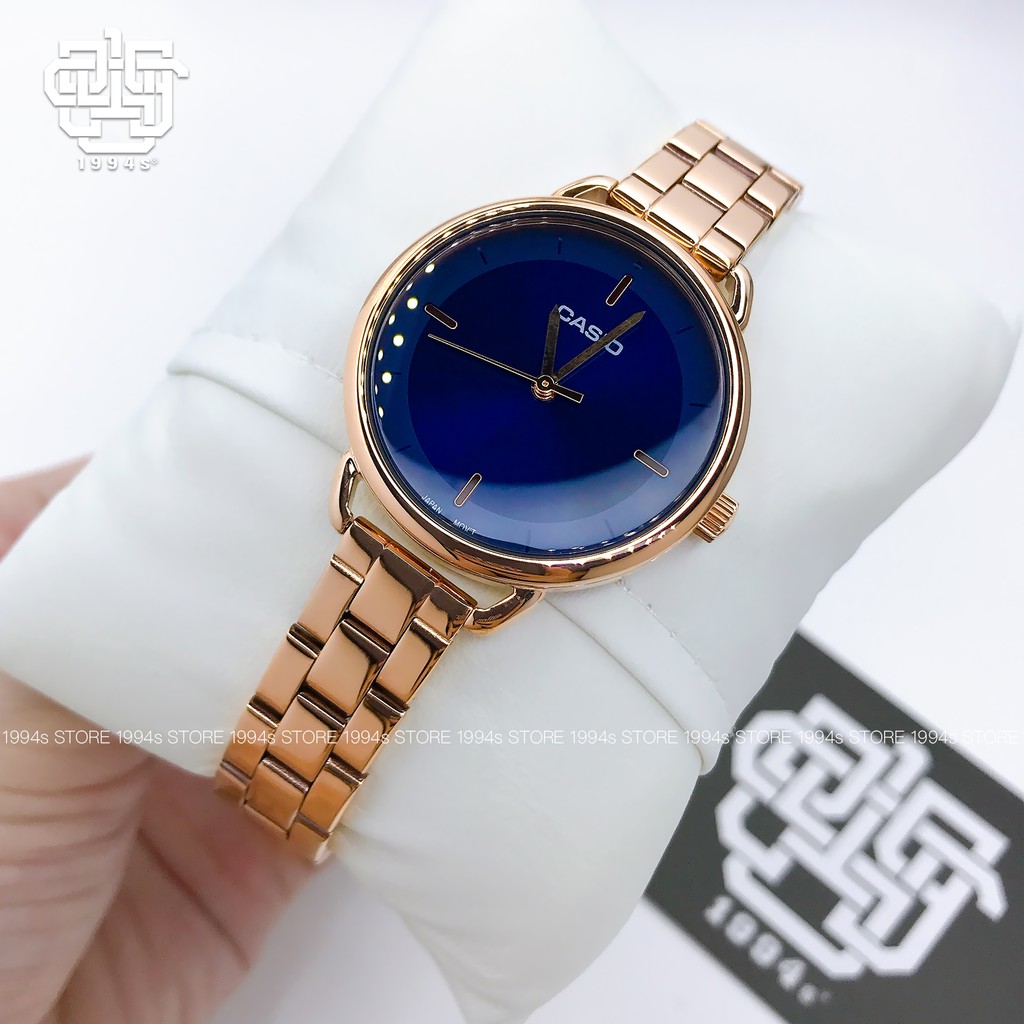 Đồng hồ nữ Casio LTP-E413 / LTP-E413PG-2A dây thép không gỉ, chống nước 50m, size 32mm, hàng chính hãng