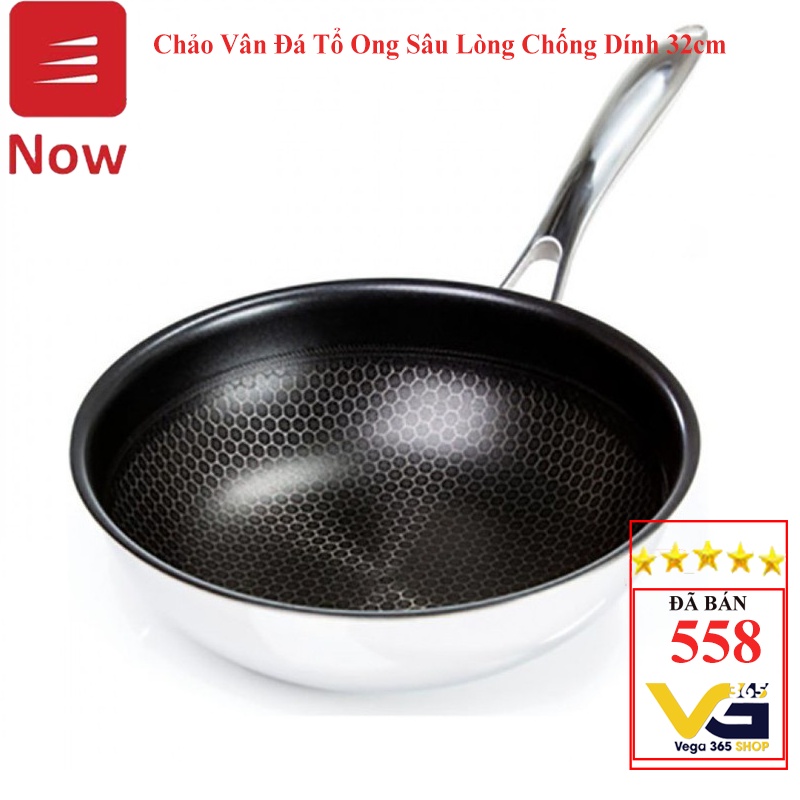 Chảo Vân Đá Tổ Ong Sâu Lòng Chống Dính 32cm