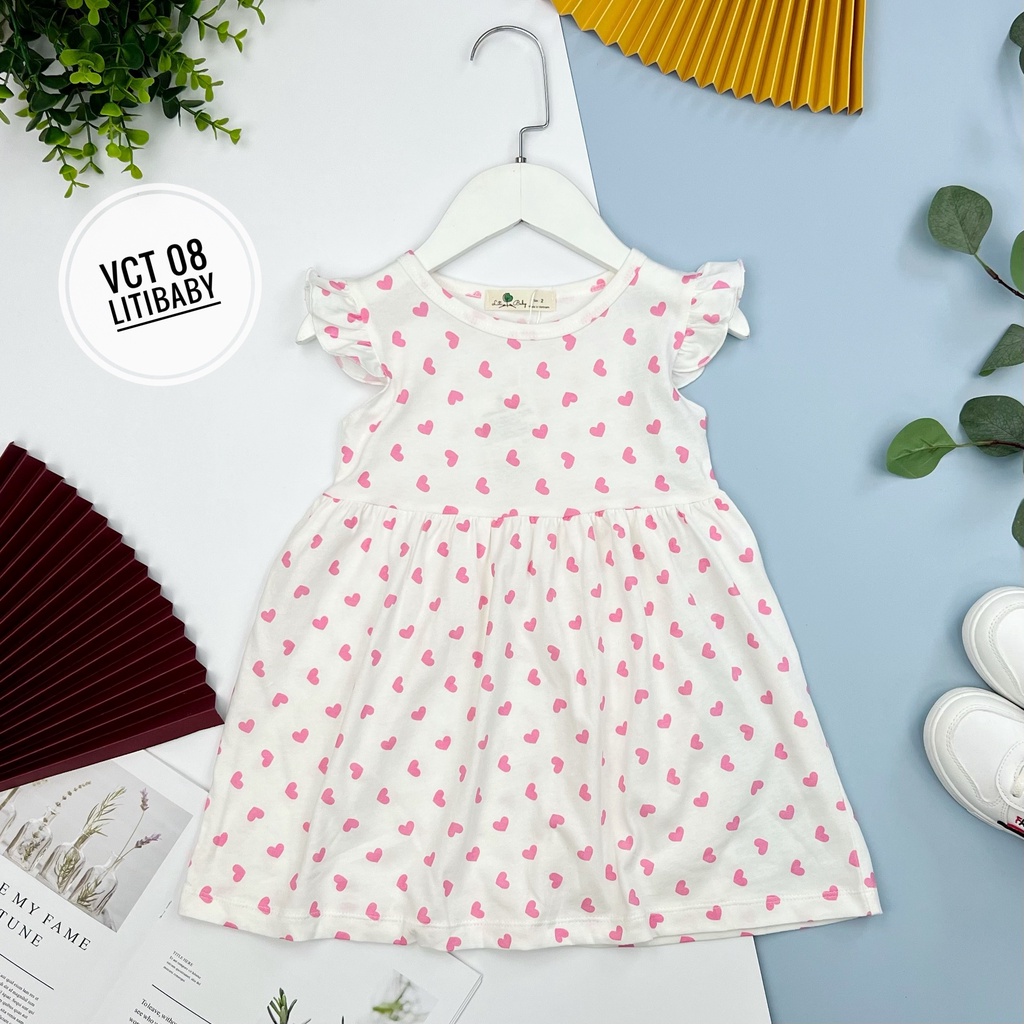 Đầm thun cotton hoa văn Litibaby cho bé 10-35kg
