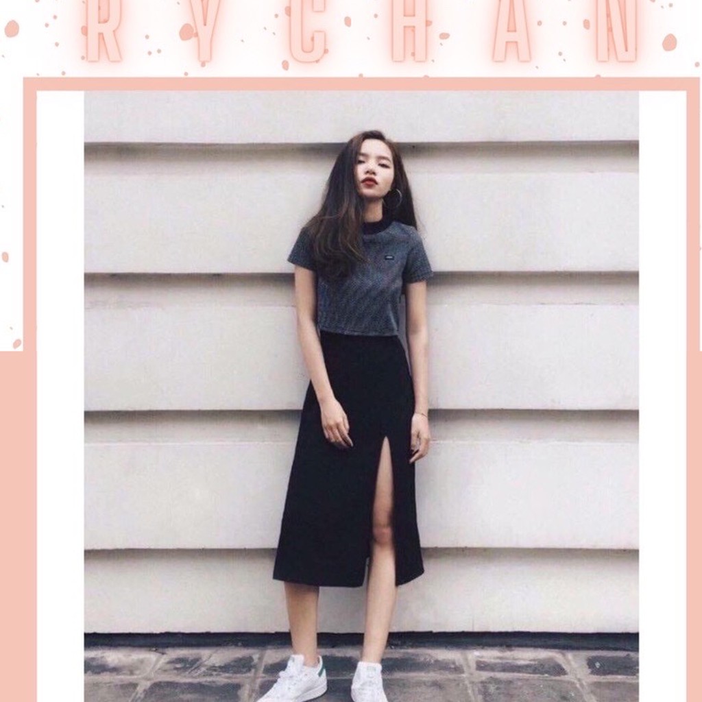 CV005 - Chân Váy Midi Xẻ Tả