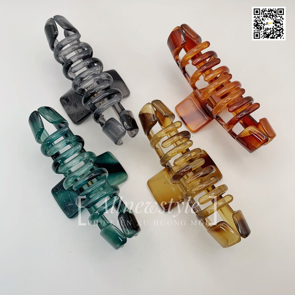 Kẹp tóc màu cẩm thạch Allnewstyle 10cm