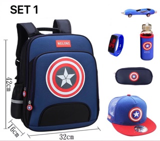 CẶP SÁCH, BALO ĐI HỌC CHO BÉ SET 7 MÓN