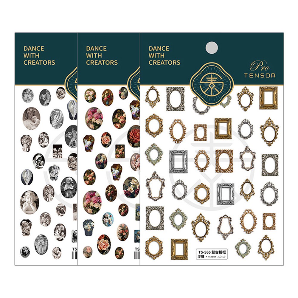 [Hàng mới về] Miếng dán trang trí móng tay 5d diy hình thiên thần phong cách pháp cổ điển