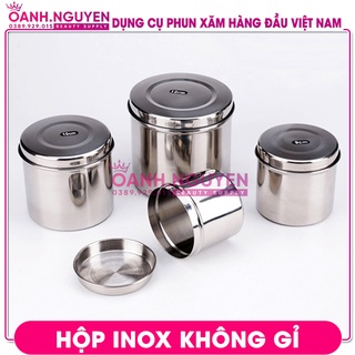 Hộp Inox Không Gỉ/ Đựng Bông, Kim Ngòi Phun Xăm, Phụ kiện