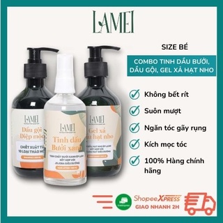 Tinh dầu bưởi xanh, Dầu gội, Dầu xả [SIZE NHỎ+HÀNG CHÍNH HÃNG] LAMEI Combo chăm sóc tóc toàn diện