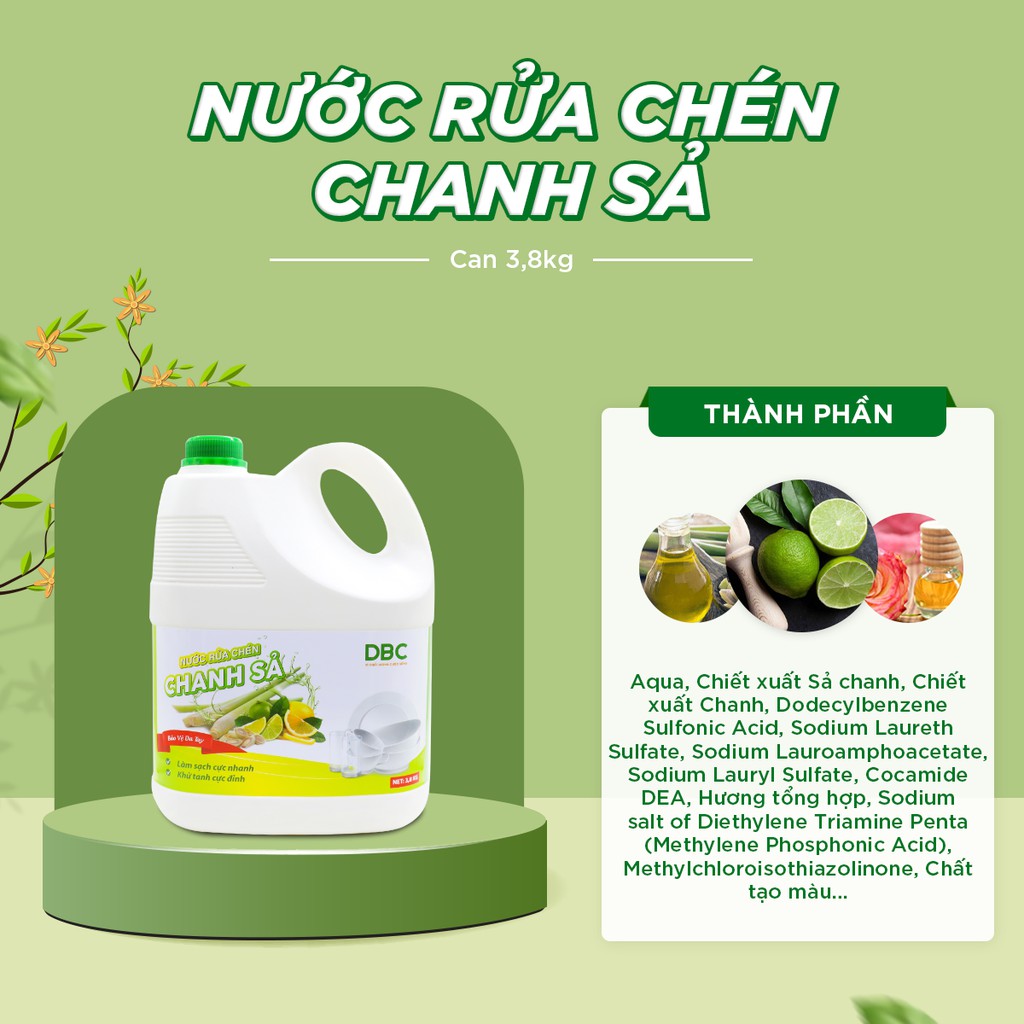 Nước Rửa Chén Hương Cam, Hương Chanh Sả 3,8Kg Dược Bảo Châu Làm Sạch Dầu Mỡ Khử Sạch Mùi Hôi Tanh Bảo Vệ Sức Khoẻ