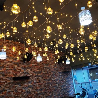 Đèn Nháy Trang Trí Bóng Tròn To 12 Bóng- Trang Trí Nhà Hàng, Quán Cafe, Quán Trà Chanh, Đèn Mành Cầu Tròn Thả Rèm