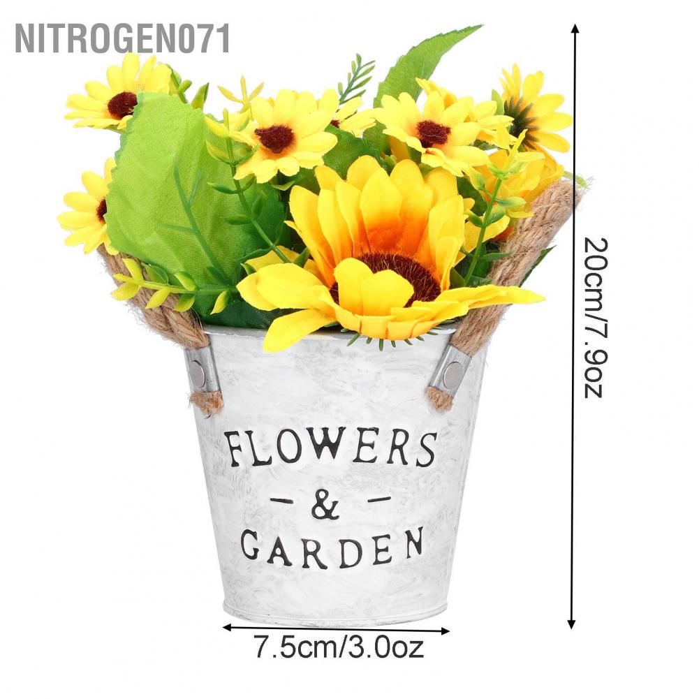 Nitrogen071 Nitrogen071 Simulation Sunflower Potted Plant High Dining Table Bonsai Fake Flower Yellow for Home Decoration