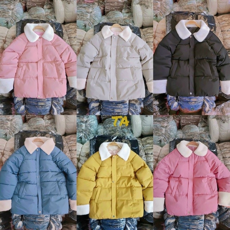 Áo Phao béo cổ lông Hàng QC dày dặn.đủ màu,dáng Oversize,Áo khoác mùa đông nữ Phong Cách Ulzzang(ảnh thật)