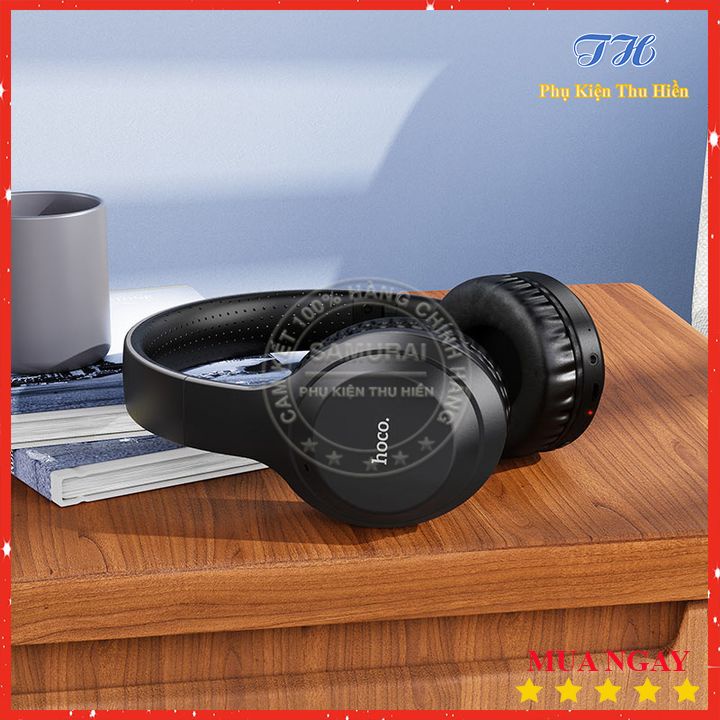Tai nghe chụp tai Bluetooth Hoco, hỗ trợ bluetooth thẻ nhớ TF và cổng AUX 3.5 W30 - BH 12 Tháng