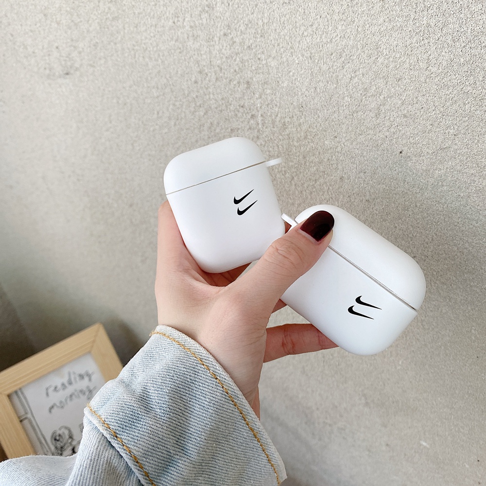 Vỏ Bảo Vệ Hộp Sạc Tai Nghe Không Dây Airpods 1 / 2 / Pro Bằng Tpu Mềm Màu Trơn Họa Tiết Nike Sáng Tạo