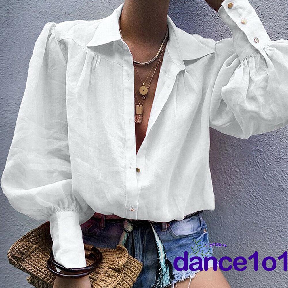 Áo sơ mi nữ tay dài cổ chữ V thời trang quyến rũ