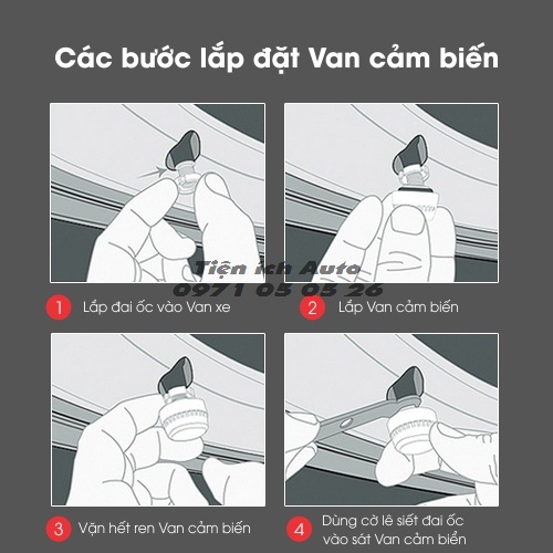 Cảm biến áp suất lốp TPMS màn hình led màu - Bản quốc tế | tienich_auto