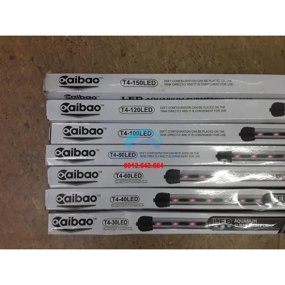 Bóng đèn tuýp led bể cá . Đèn Led Caibao T4 30-60cm dành cho bể thủy sinh,Trang Trí Bể Cá,Có Công Tắc Tắt Bật Đèn