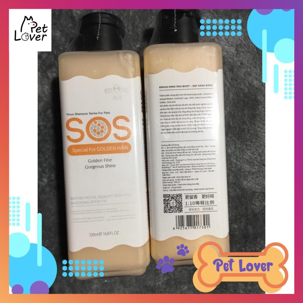 Sữa Tắm Cho Chó Mèo SOS 530ml, thơm mùi lâu_ HÀNG CHÍNH HÃNG
