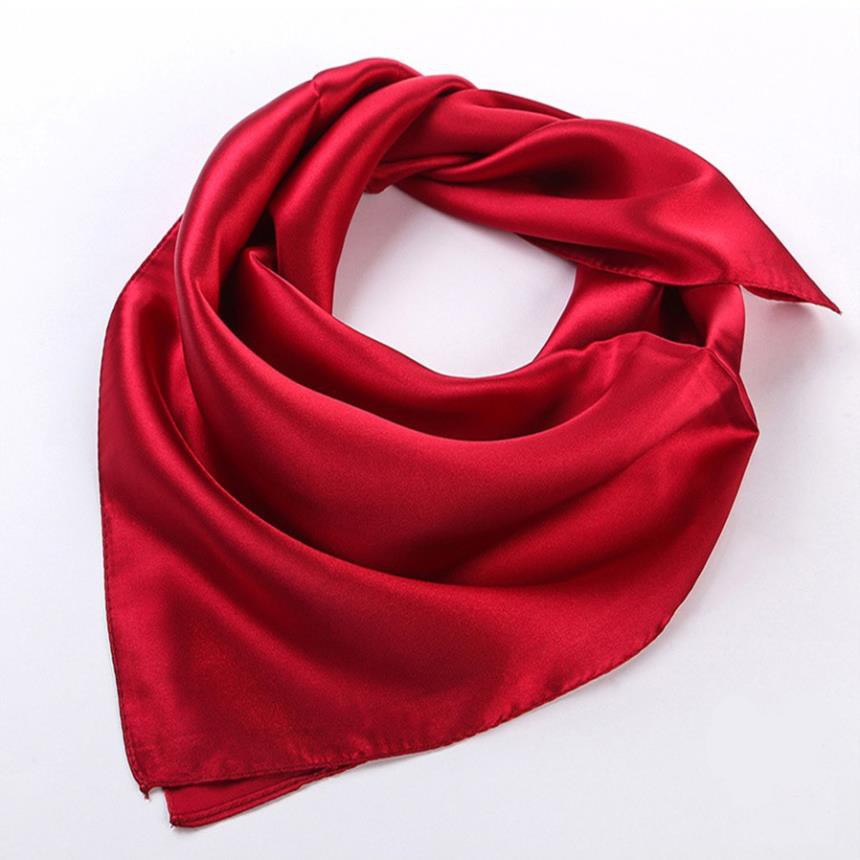 [Hàng Xịn, Giá Tốt] Khăn Satin Trơn, Khăn Turban Đồng Phục Công Sở Màu Đỏ Rượu - Chất Liệu Satin - 60x60cm - Mã SD003