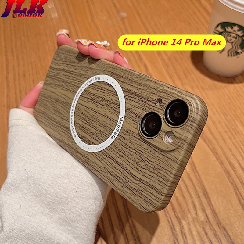 Ốp Điện Thoại PC Cứng Siêu Mỏng Kết Cấu Gỗ Từ Tính Cho iPhone 13 12 Pro Max 12ProMax 13ProMax