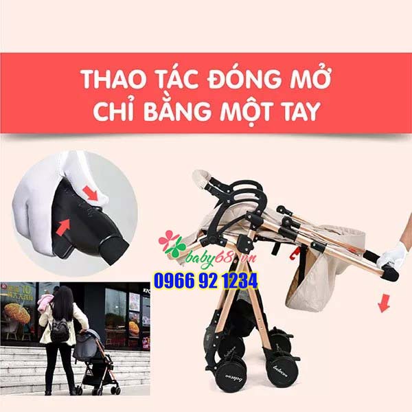 Xe đẩy 2 chiều Belecoo chính hãng 0206