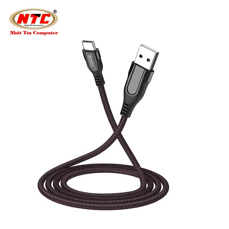 Cáp và truyền dữ liệu cổng Type-C Hoco U54 2.4A dài 1.2A (hỗ trợ QC3.0 và có đèn báo sạc)