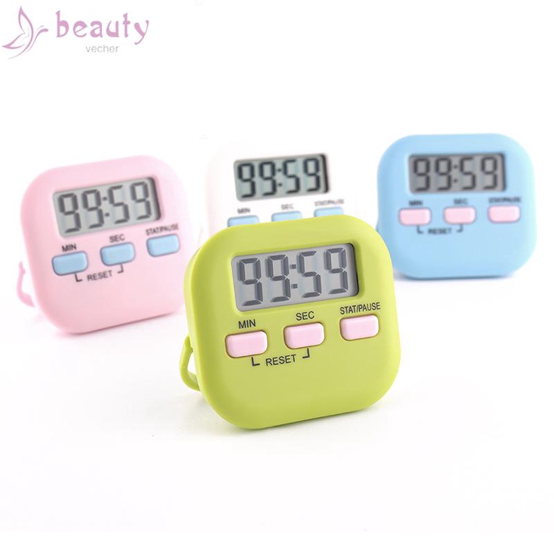 [Hàng mới về] Đồng hồ hẹn giờ thí nghiệm kỹ thuật số LCD 6.4*5.6*1.5cm bằng nhựa cao cấp