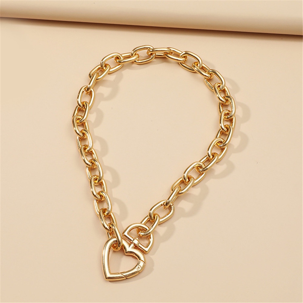 Vòng Cổ Choker Mặt Trái Tim Rỗng Phong Cách Punk Cho Nữ