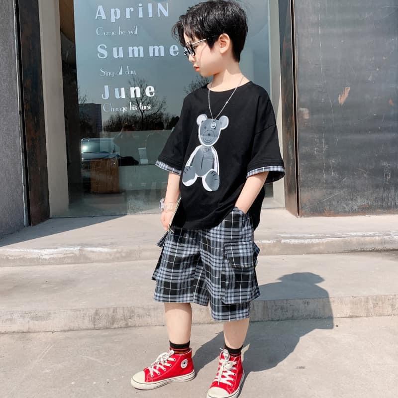 18-53kg Bộ cotton size đại cho bé trai hàng Quảng châu 2021 #gấu