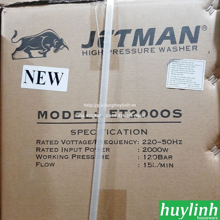 Máy rửa xe cao áp chuyên nghiệp Jetman JET2200A - 2200W - JET2000S- 2000W