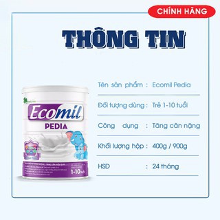 [HÀNG CHÍNH HÃNG] Sữa non cho trẻ sơ sinh Ecomil Pedia từ 1-10 tuổi 900g -  Giúp bé khỏe mạnh, tăng cường đề kháng