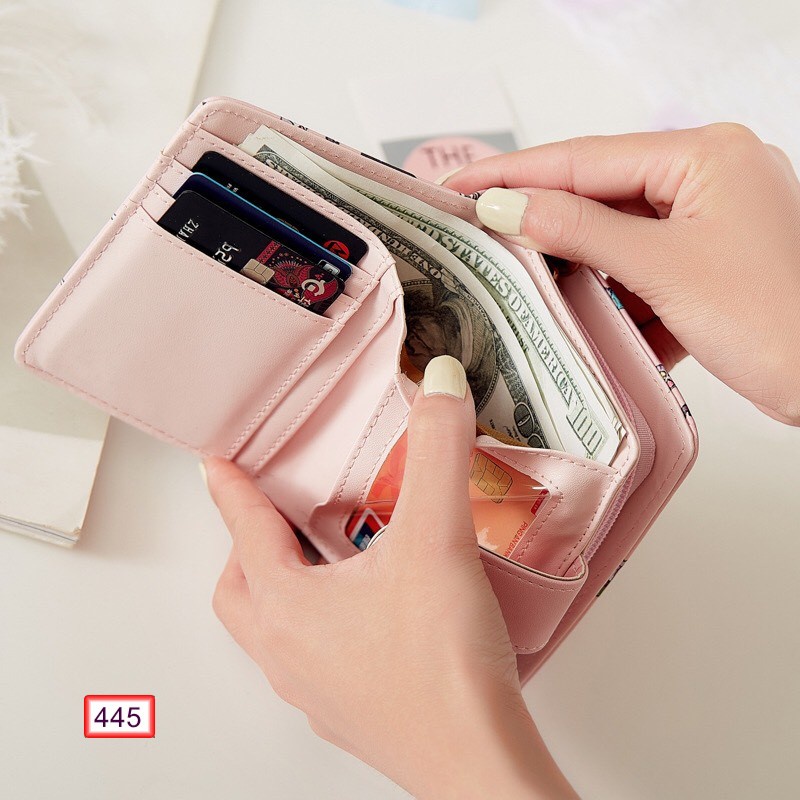 Ví Ngắn Nữ Cầm Tay Cao Cấp Hình Mèo Ngộ Nghĩnh Siêu Dễ Thương - Hazo