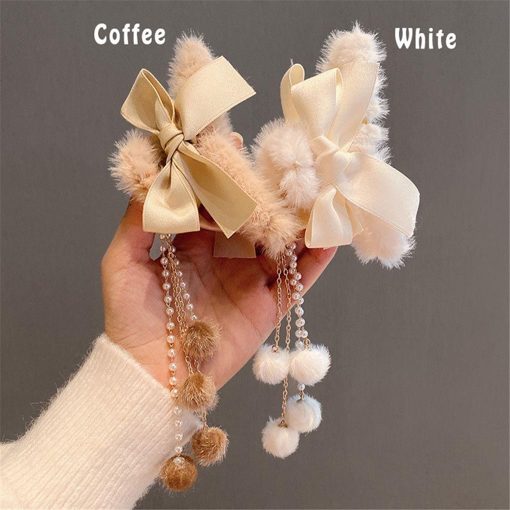 MELODG Kẹp Tóc Đuôi Ngựa Đính Nơ Thời Trang Thu Đông