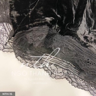 Quần shorts nhung pha ren