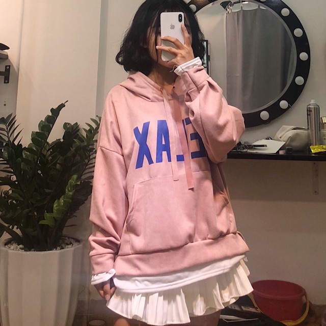 Áo hoodie nỉ da lộn