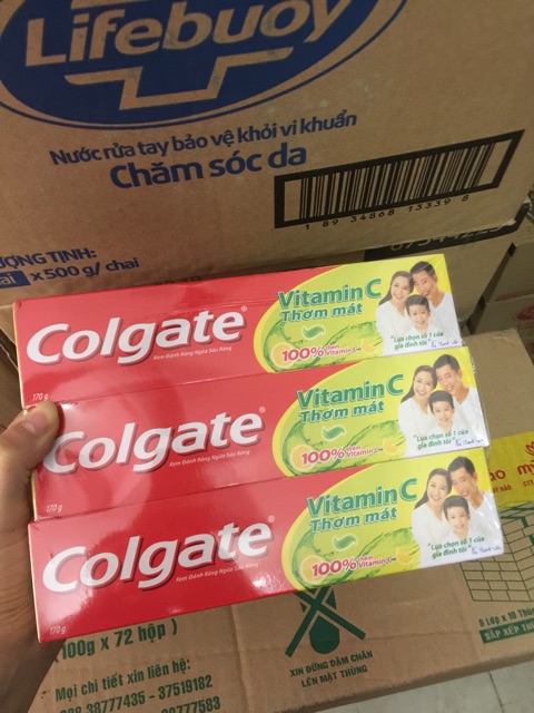 Kem đánh răng Colgate Vitamin C vỉ 6 tuýp