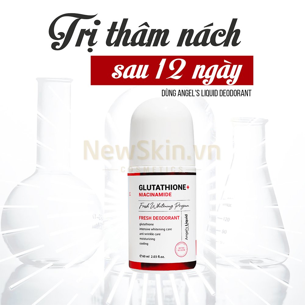 Lăn Khử Mùi Mờ Thâm, Dưỡng Trắng Da Angel's Liquid Glutathione+ Niacinamide Fresh Deodorant 60ml