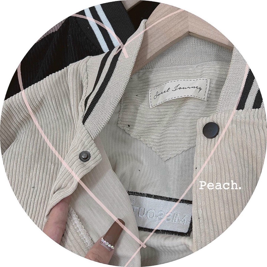 Áo khoác bomber thời trang thu đông nam nữ nhung tăm