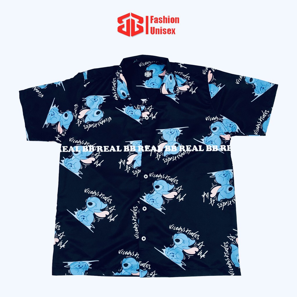 ÁO SƠ MI Tay Ngắn Họa Tiết Dễ Thương DRG Tay Lỡ FORM UNISEX - BB REAL