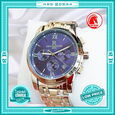 Đồng hồ nam chính hãng ontheedge 6 kim máy japan kính saphia dây inox tặng pin hộp