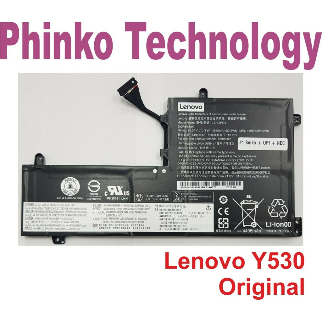 Pin Laptop Lenovo Legion Y7000 Y530 Y530-15ICH Y540 Y7000P L17M3PG1 L17L3PG1  L17C3PG1  L17S3PG1