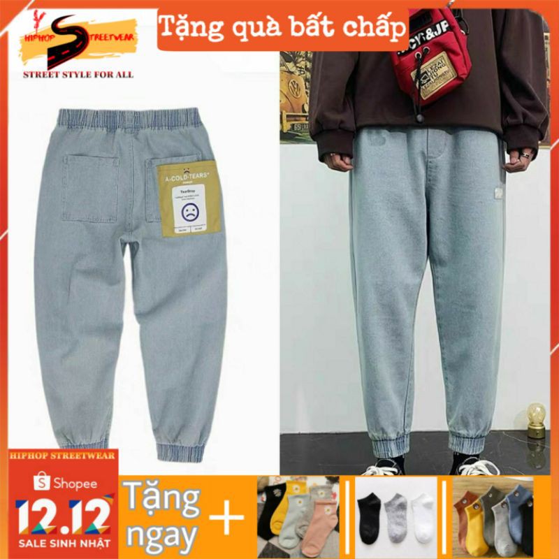 Quần Bò Nam Jogger Cạp Chun Phong Cách HIPHOP STREETWEAR - Quần Jeans Bó Ống Tiện Lợi Thể Thao Chất Lượng Cao Hàng QCCC