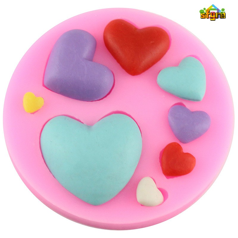 Sfyre Love Heart Shape Fondant Mold Silicone Pastry Mould Chocolate Candy Cake Decorating Baking Tool