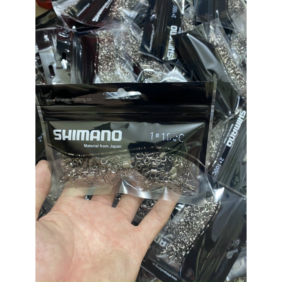 Khóa Link Câu Cá Nhật Bản SHIMANO - Chống Xoắn 2 Vòng ( Bịch 100 Cái ) ĐỦ SỐ TỪ 1&gt;&gt; 6