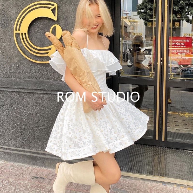Đầm xoè kiểu bèo vai 2 tầng Daisy dress