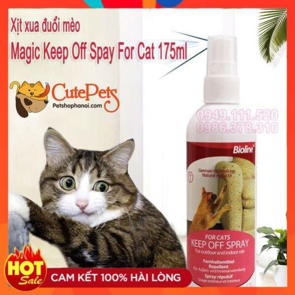 Xịt xua đuổi chó mèo Bioline Keep Off Spay For Cat 175ml - CutePets