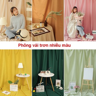 Phông nền chụp ảnh chất vải trơn làm background chụp Studio, Lookbook hoặc Livestream khổ lớn (tặng kèm 4 móc treo)