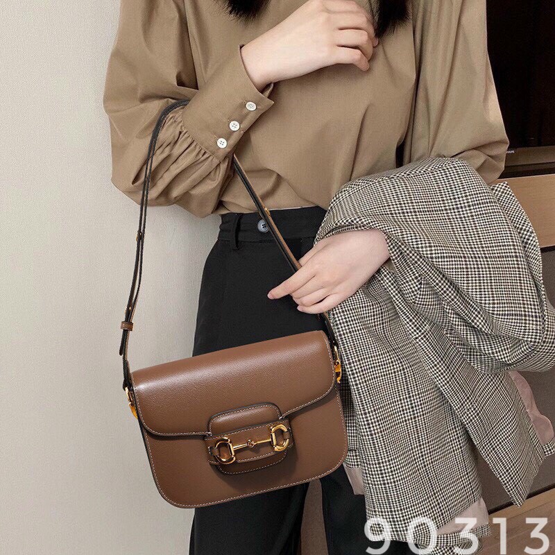 Túi gucci hà hồ màu nâu trơn hàng quảng châu