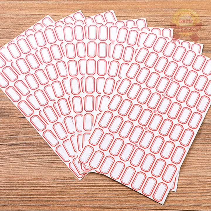 Decal tem size Bộ 64 Thẻ dán đánh dấu Nhãn giá tiền ghi chú