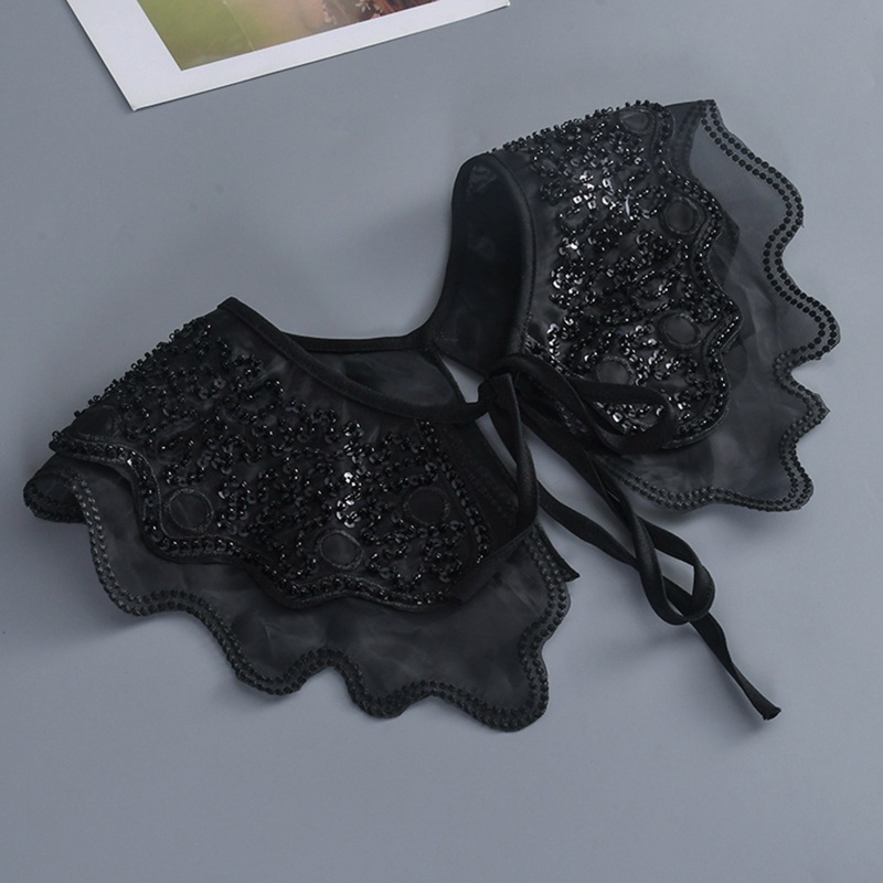 Khăn Choàng Cổ Đính Hạt Giả Thêu Họa Tiết Đa Năng Có Thể Tháo Rời Cho Búp Bê Nữ